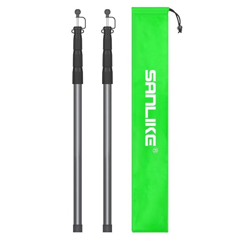 SAN LIKE SANLIKE Tent Poles for Tarp, 98 in Tarp Poles Set of 2, Tent Poles Replacement, Telescoping Pole, Canopy Poles, Camping Poles for Rooftop Tents, Trekking Pole Tent for Rain Fly, Camper, Awning â€“ Gray - Image 1